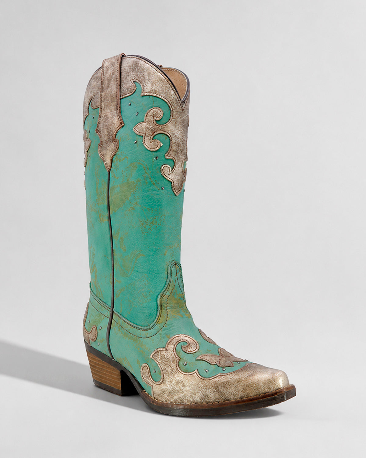 Bota Vaquera Piel 36423 Turqueza