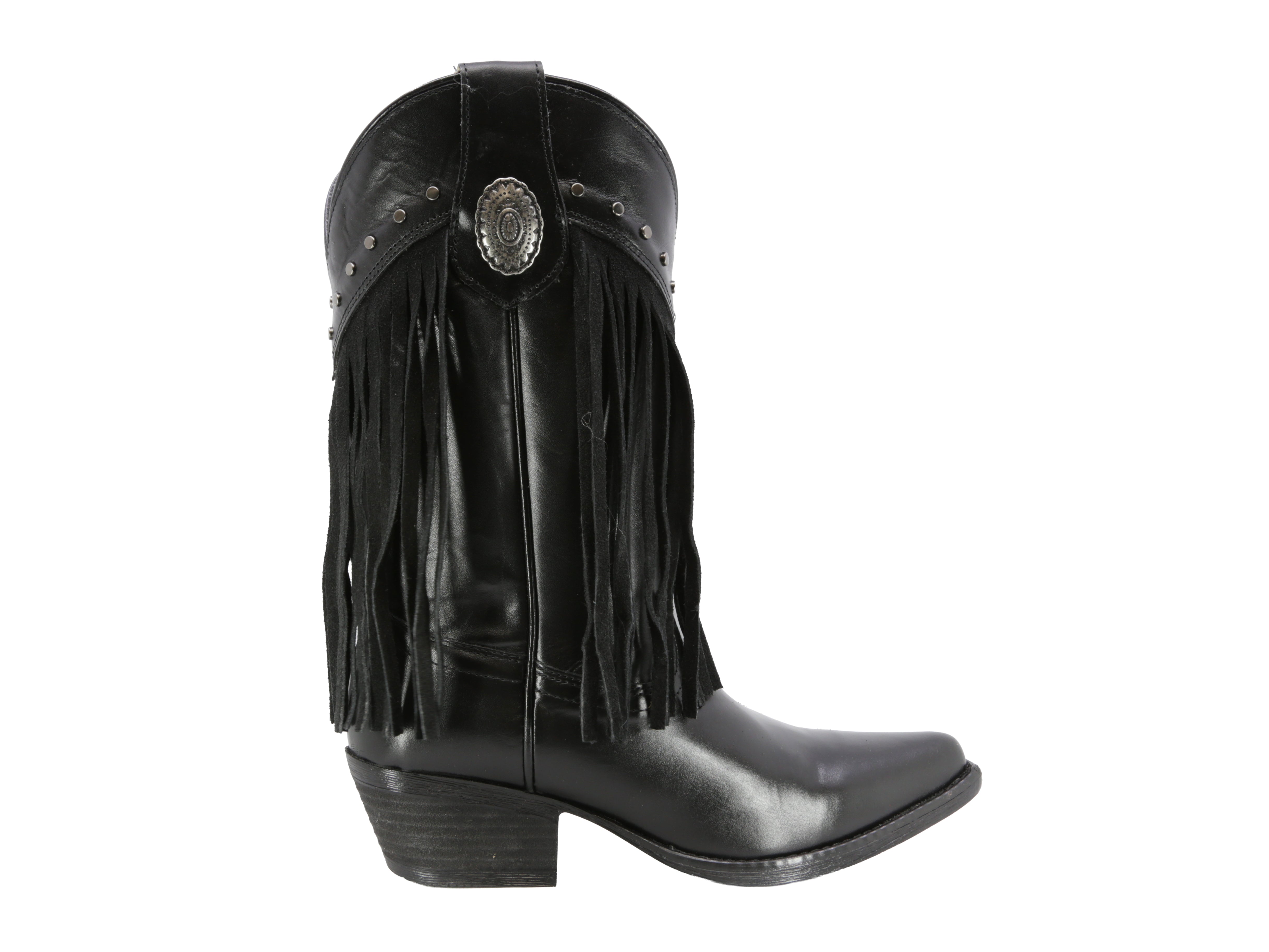 Bota con flecos Vaquera Texaban Eleonora 36422 Negra