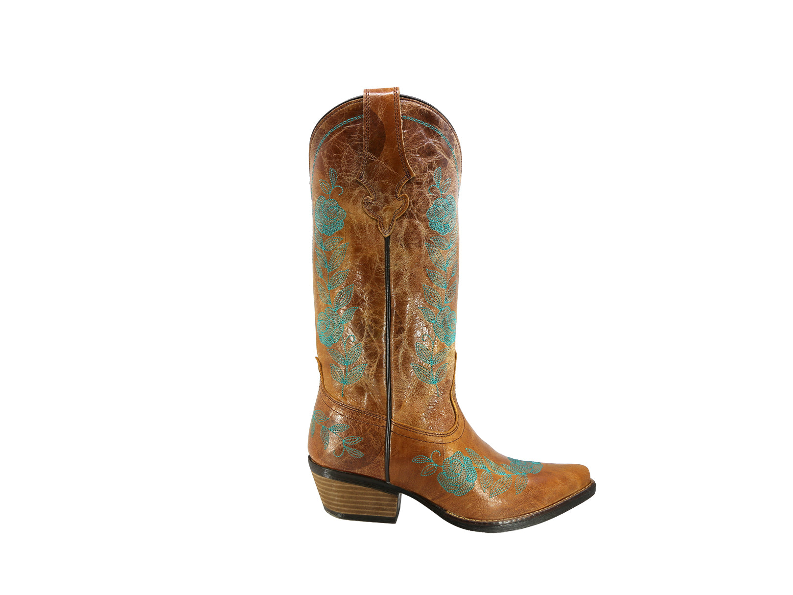 Bota Vaquera de Piel Mujer Artesanal Bordada Cowboy Texaban