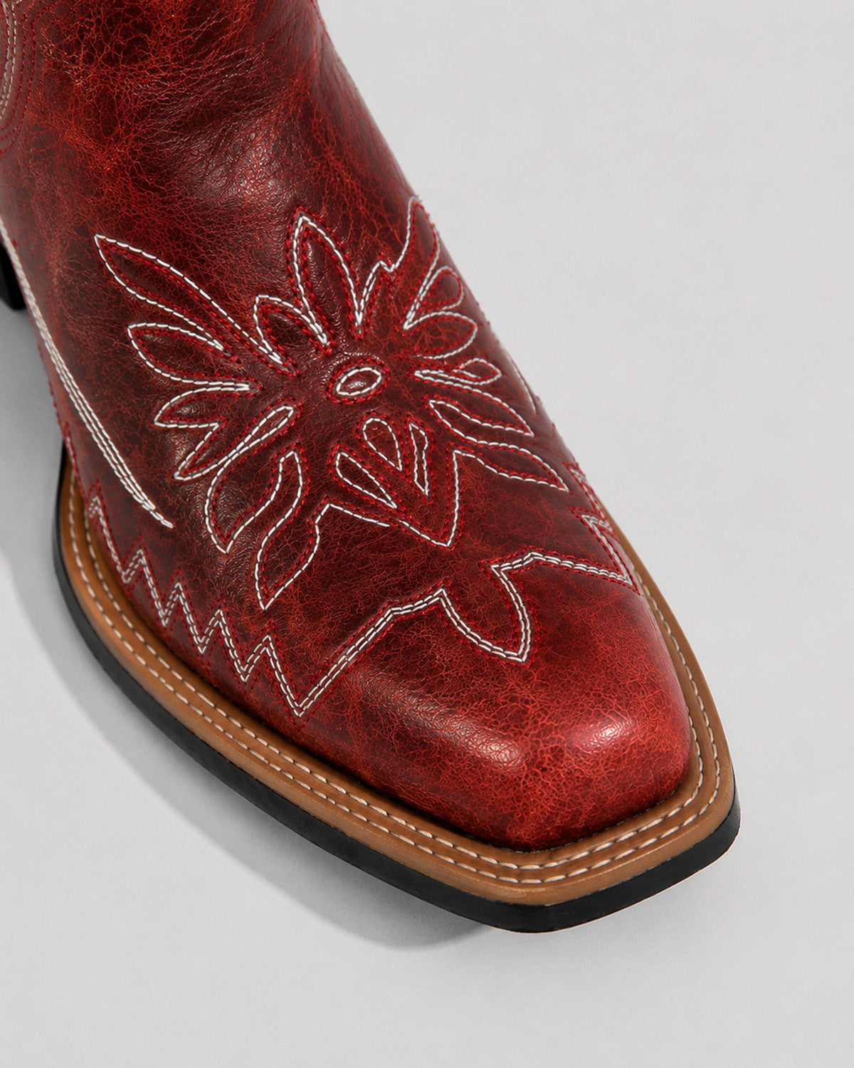 Bota Vaquera Piel 36442 Roja