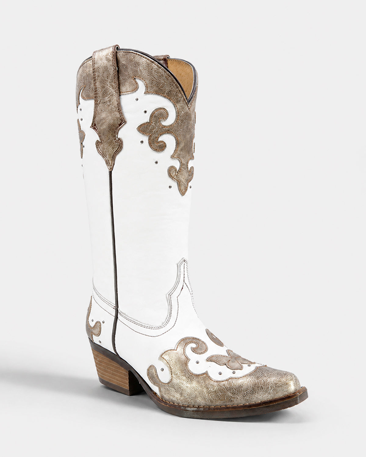 Bota Vaquera Piel 36423 Blanco