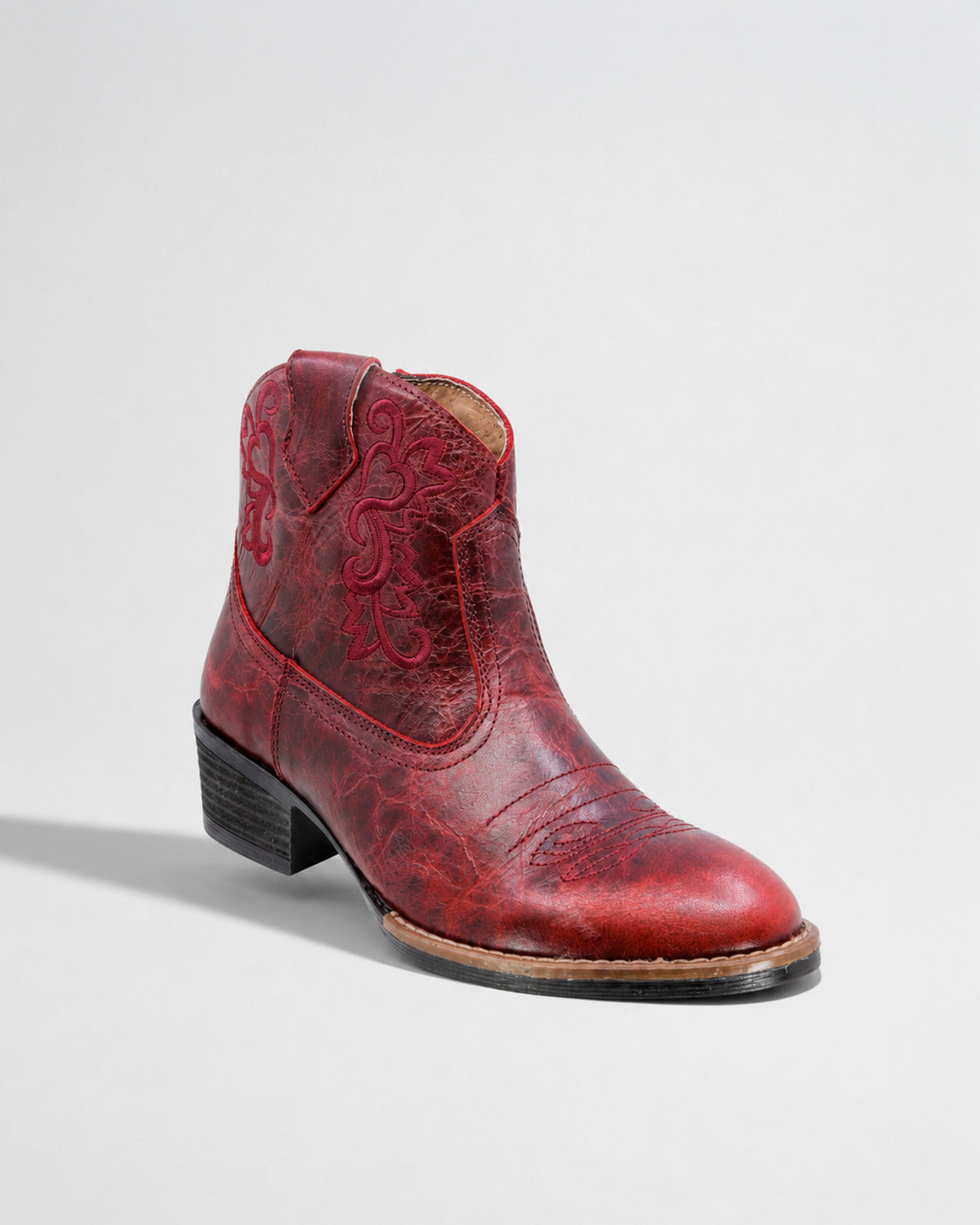 Botin Vaquero Piel 36214 Rojo