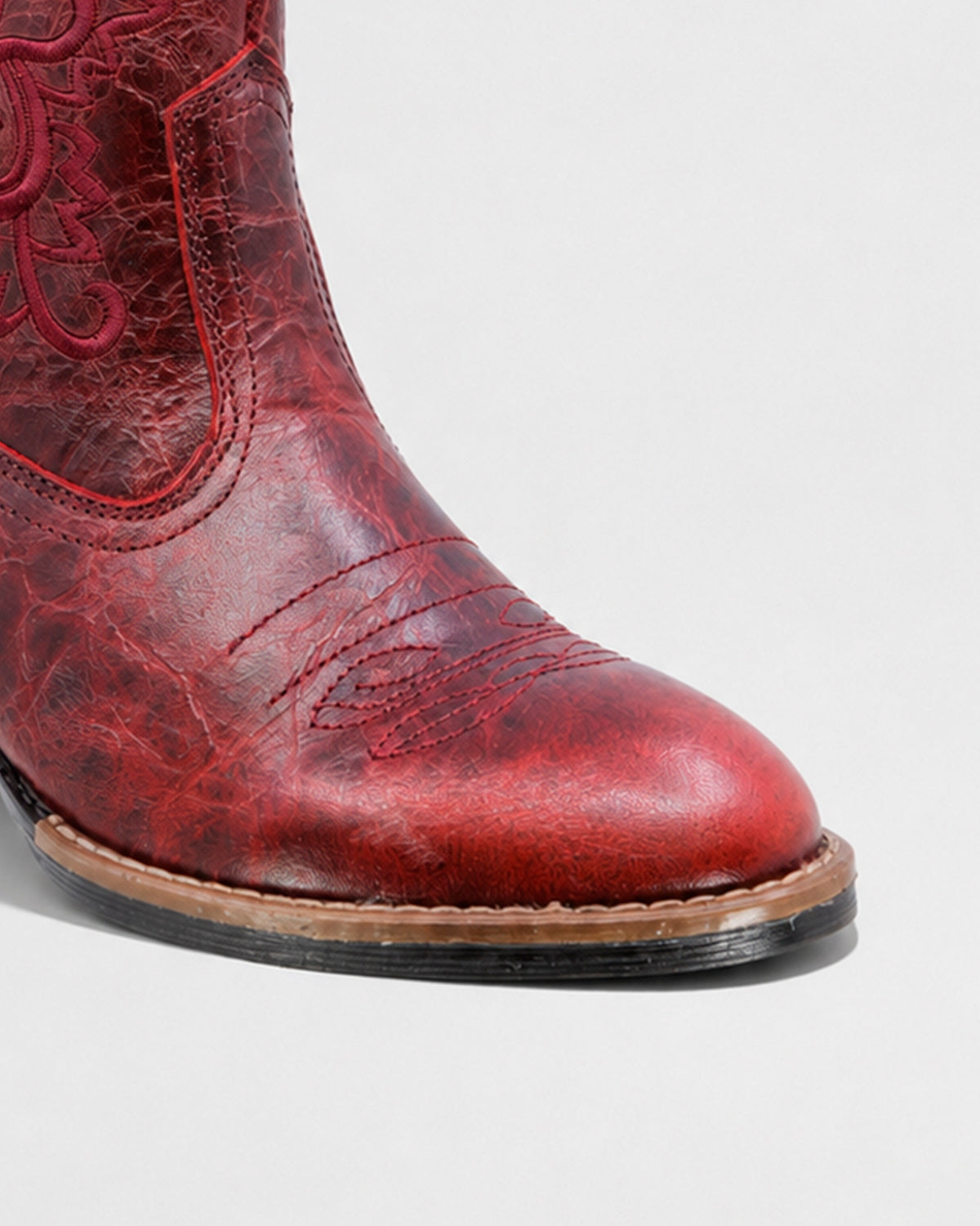 Botin Vaquero Piel 36214 Rojo