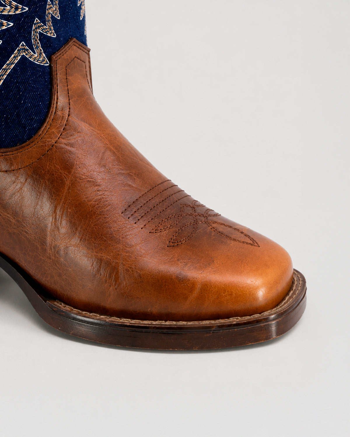 Bota Vaquera Piel 36403 Mezclilla