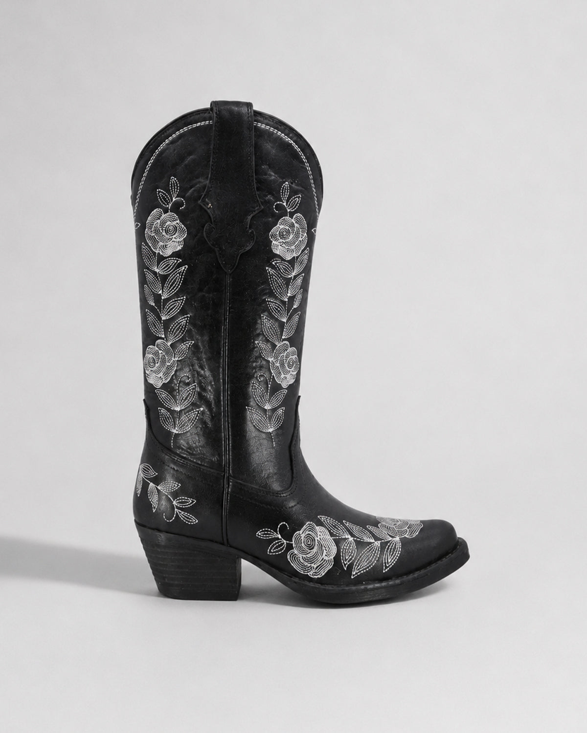 Bota Vaquera Piel 36425 Negra