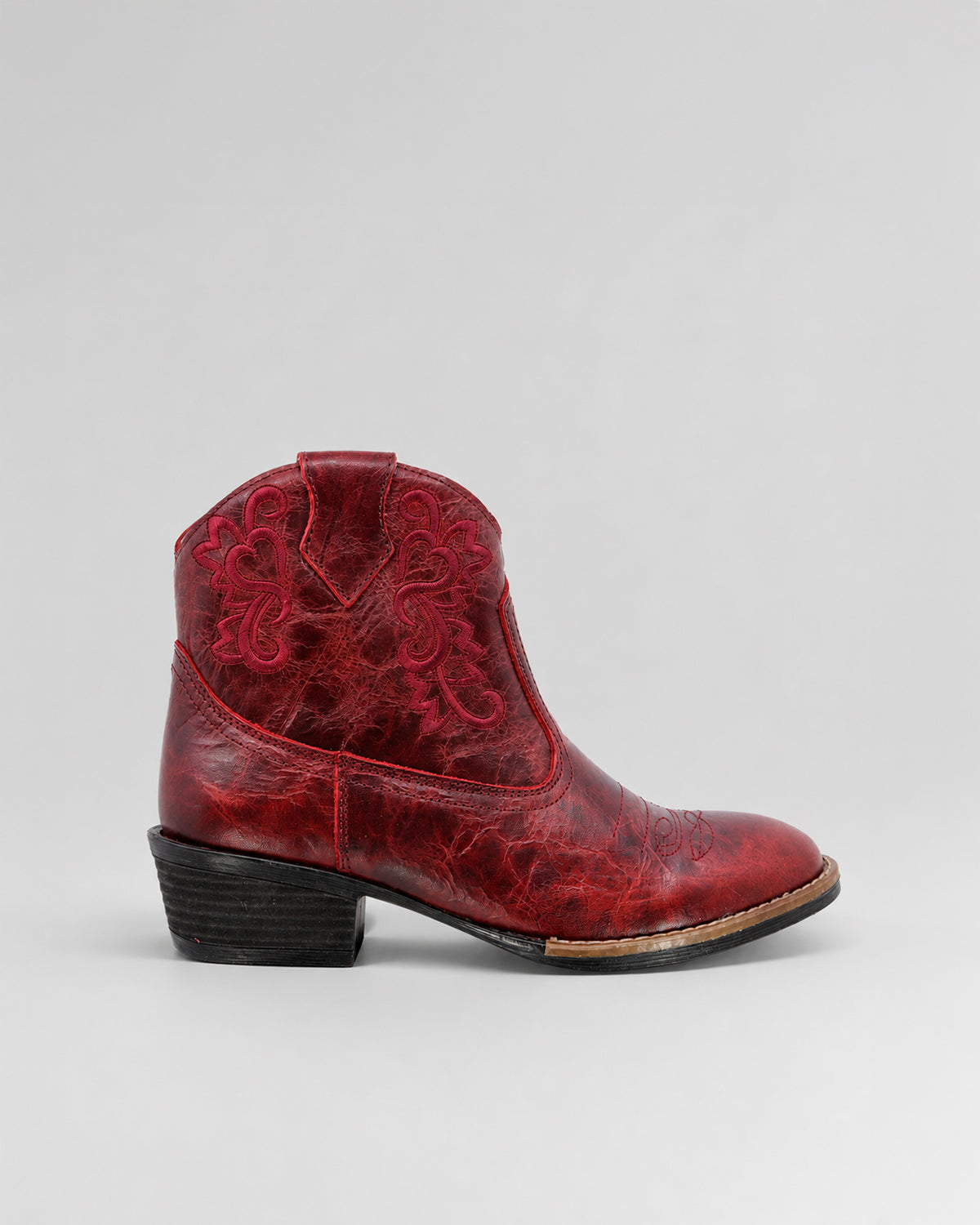 Botin Vaquero Piel 36214 Rojo