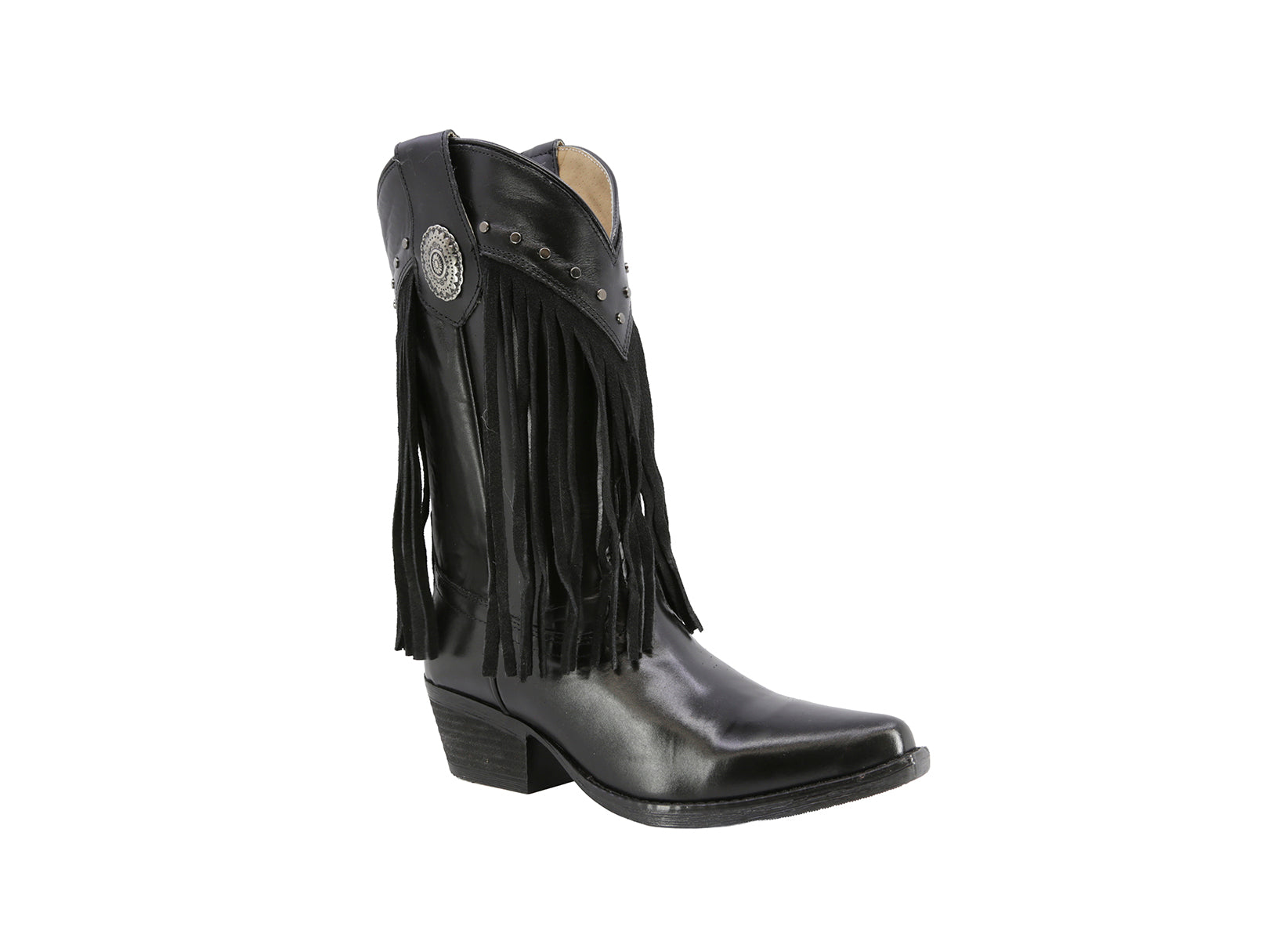 Bota con flecos Vaquera Texaban Eleonora 36422 Negra