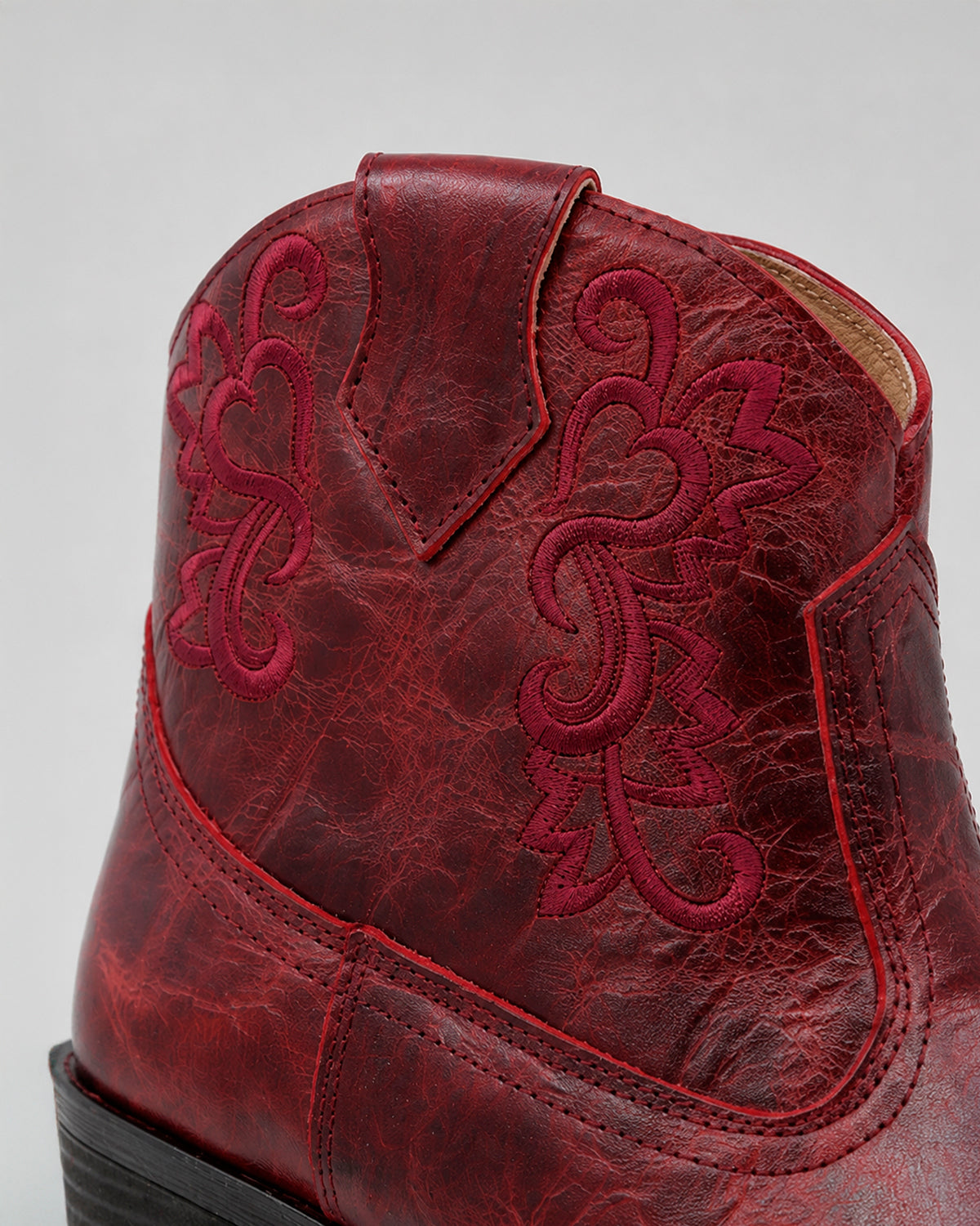 Botin Vaquero Piel 36214 Rojo