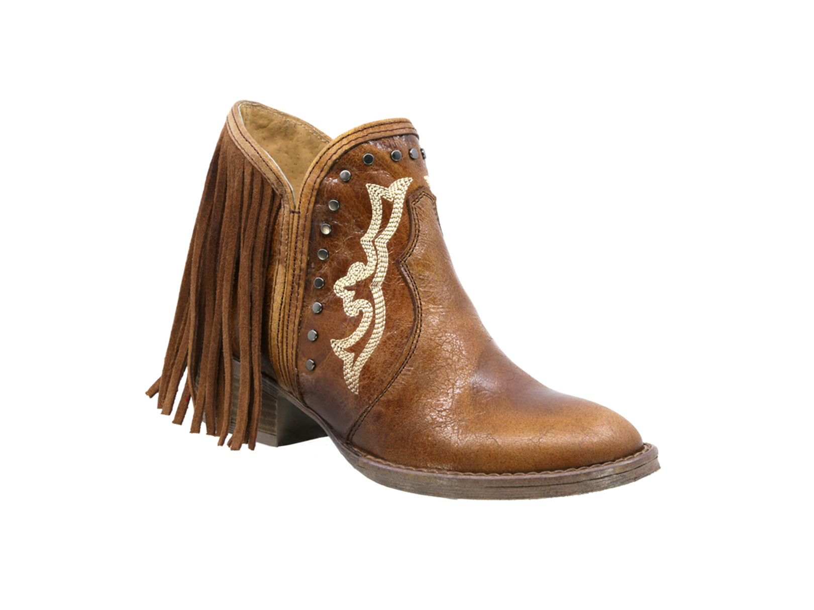 Botin Vaquero de Piel Mujer Western Barbas Casual Texaban
