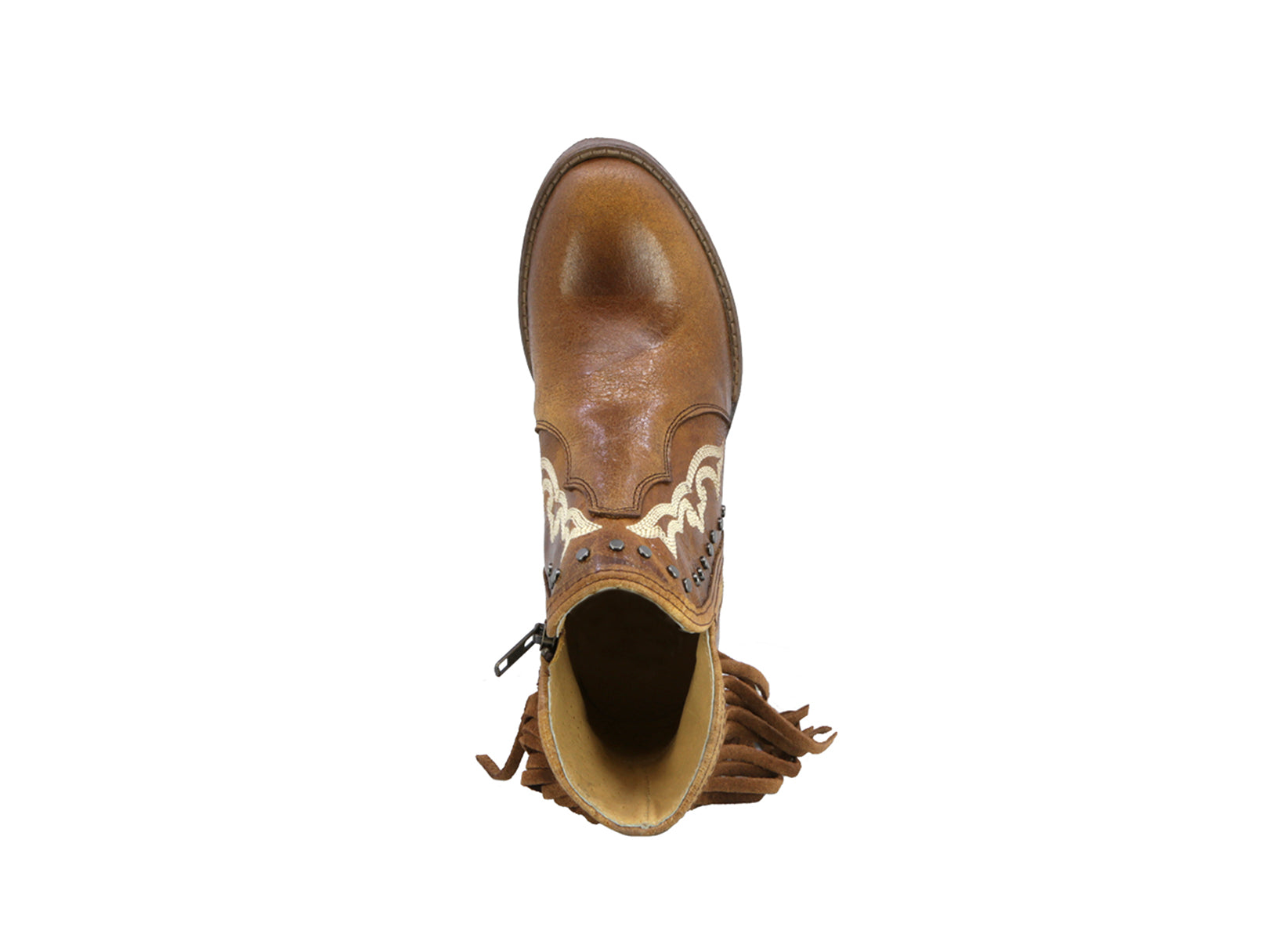 Botin Vaquero de Piel Mujer Western Barbas Casual Texaban