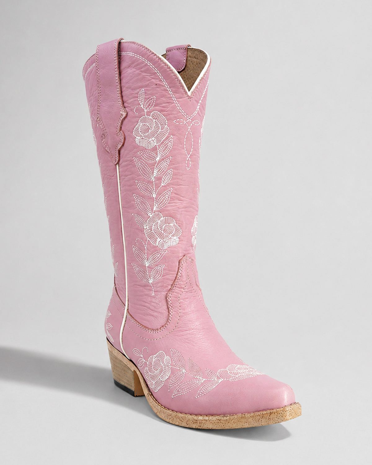Bota Vaquera Piel 36425 Rosa