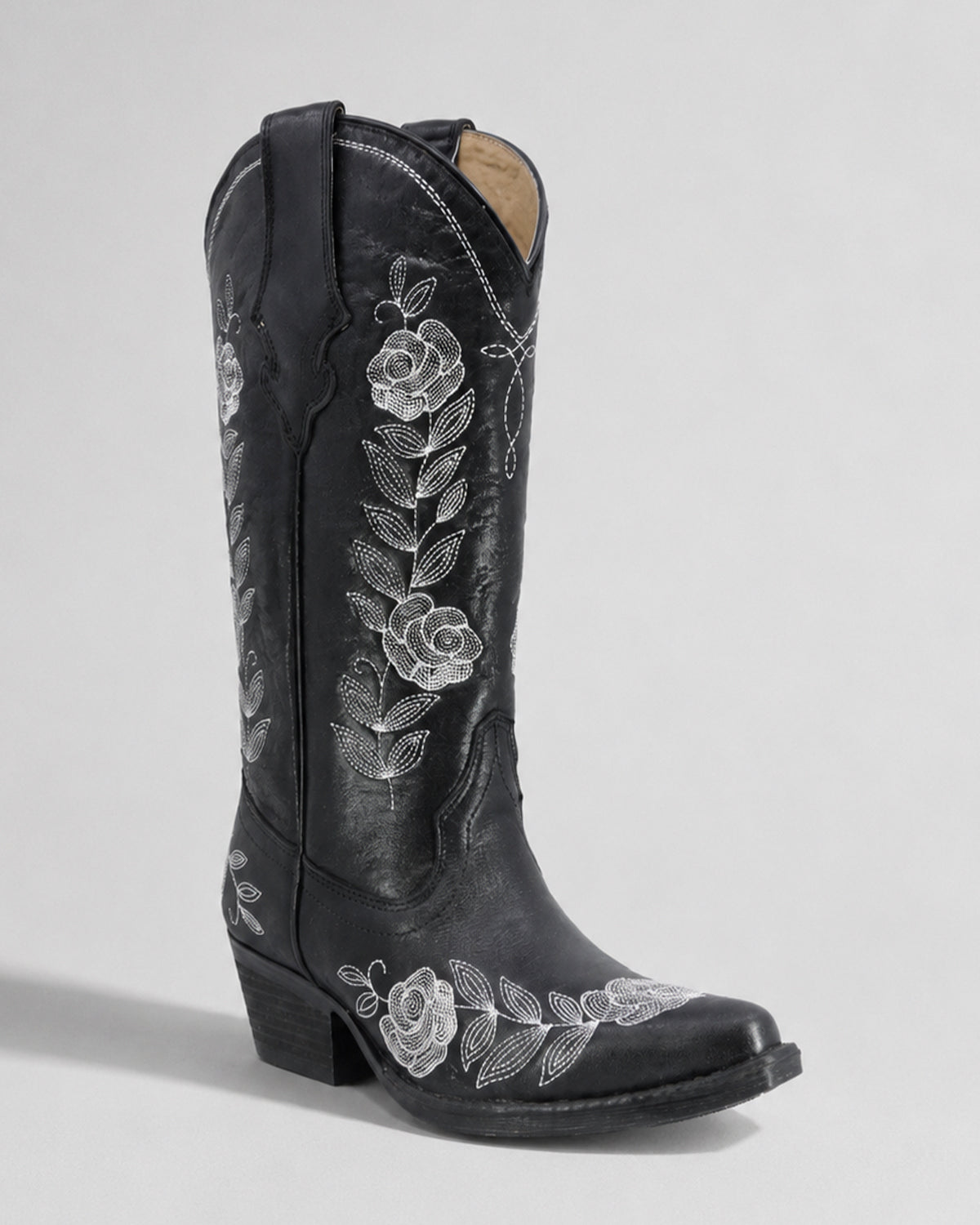 Bota Vaquera Piel 36425 Negra