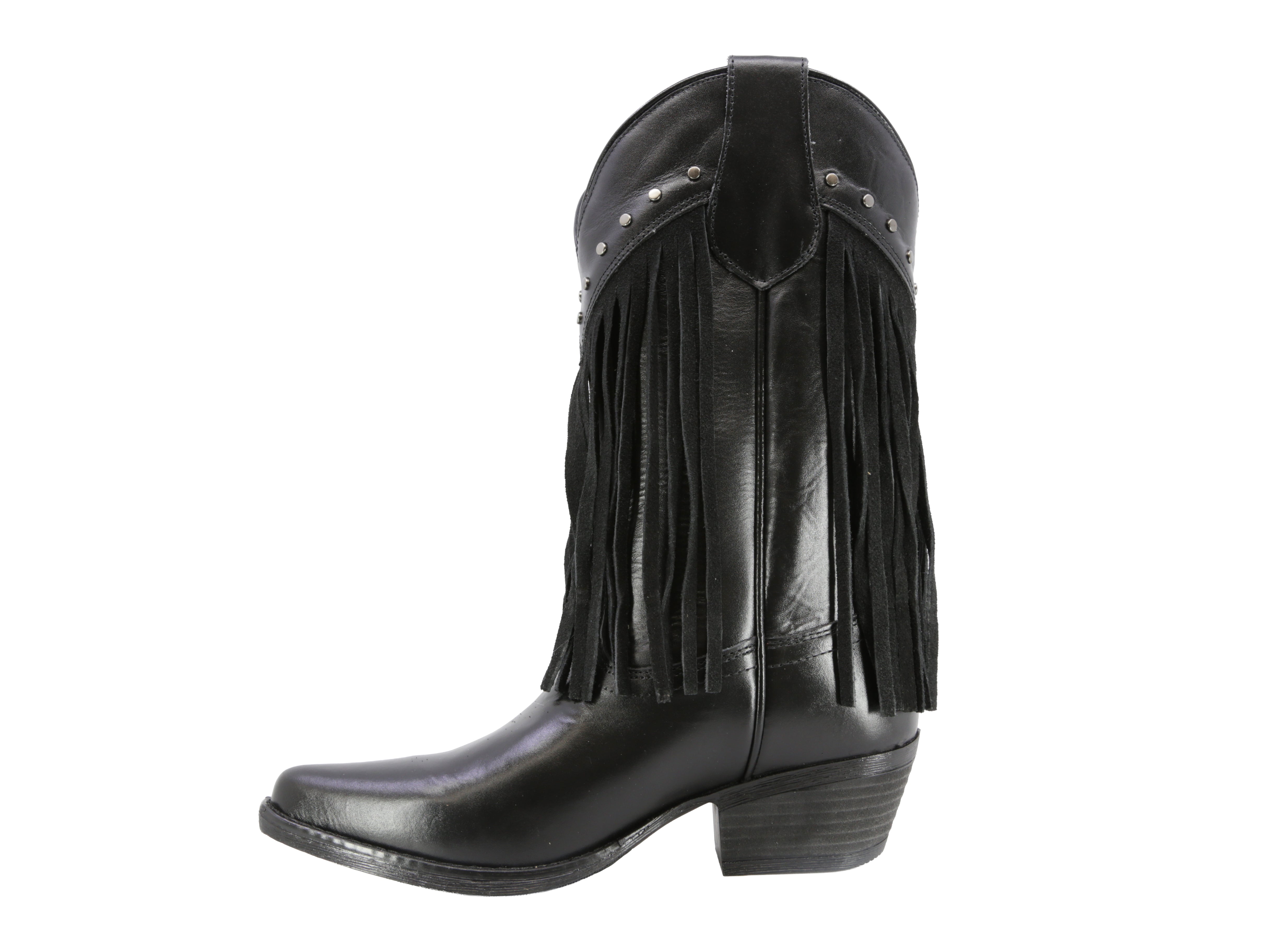 Bota con flecos Vaquera Texaban Eleonora 36422 Negra