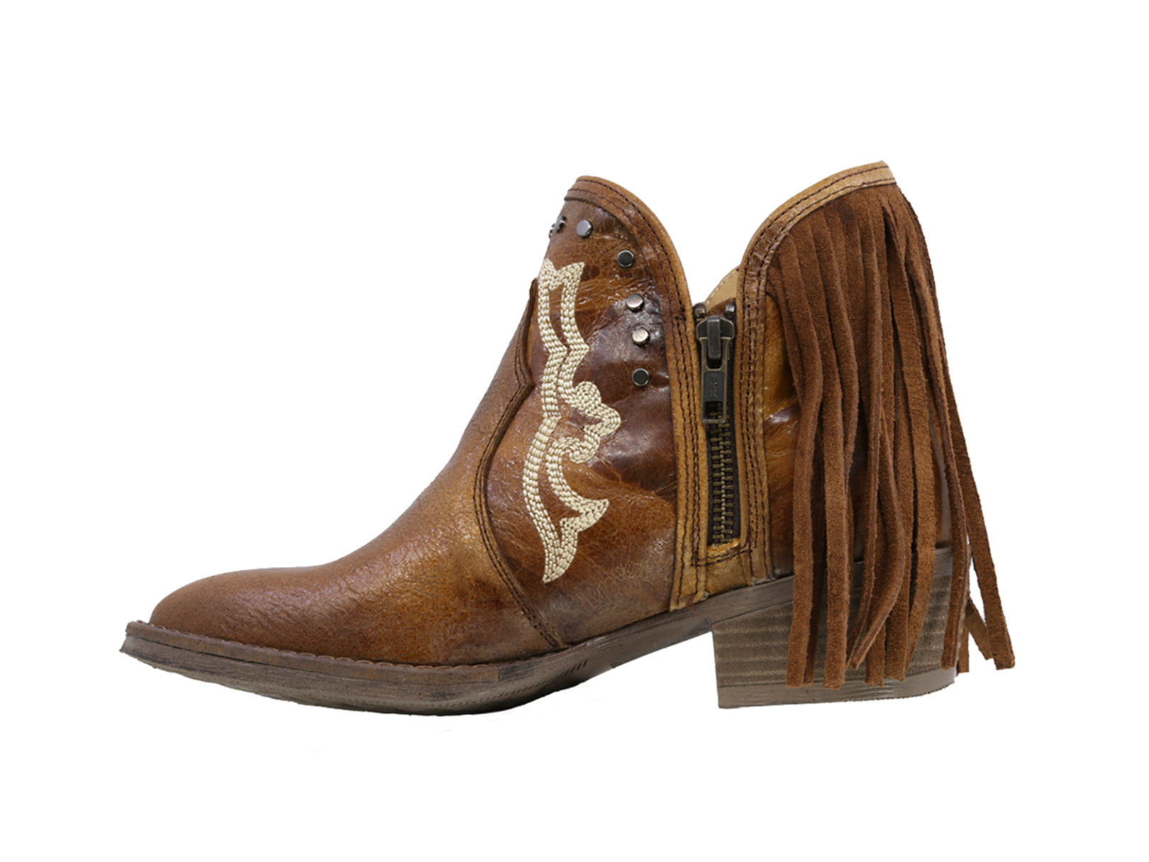 Botin Vaquero de Piel Mujer Western Barbas Casual Texaban