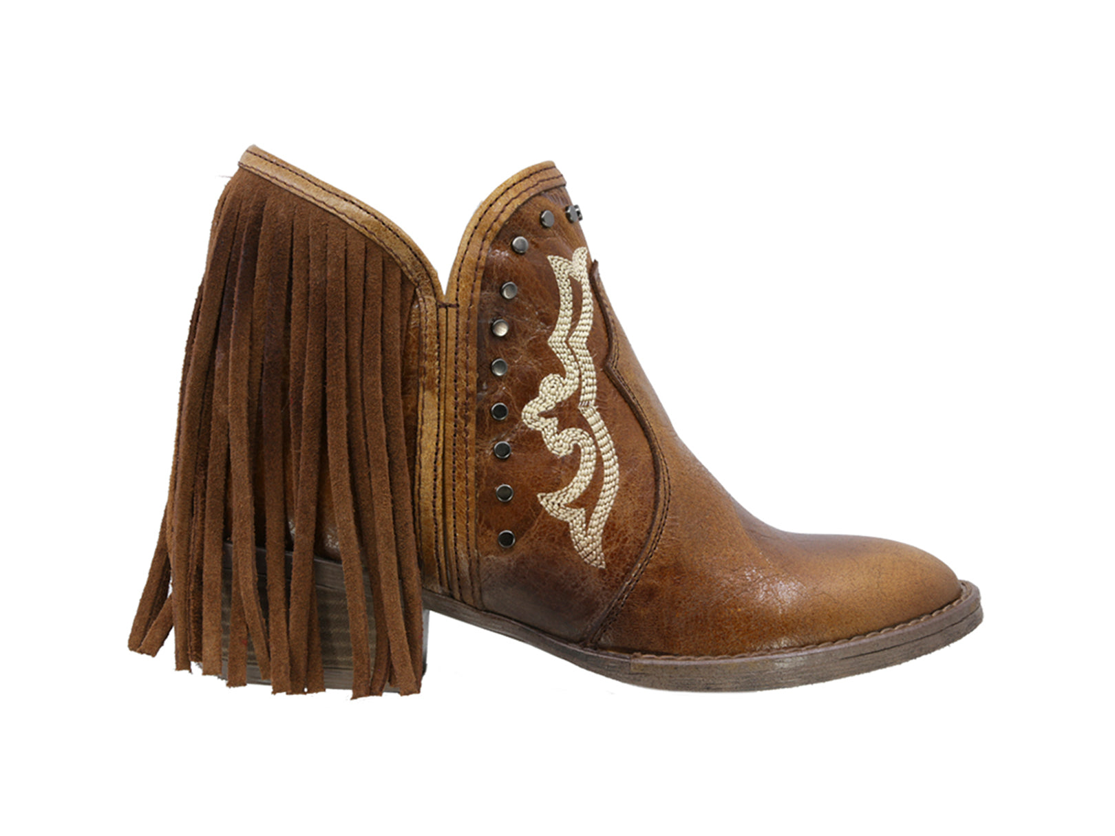 Botin Vaquero de Piel Mujer Western Barbas Casual Texaban