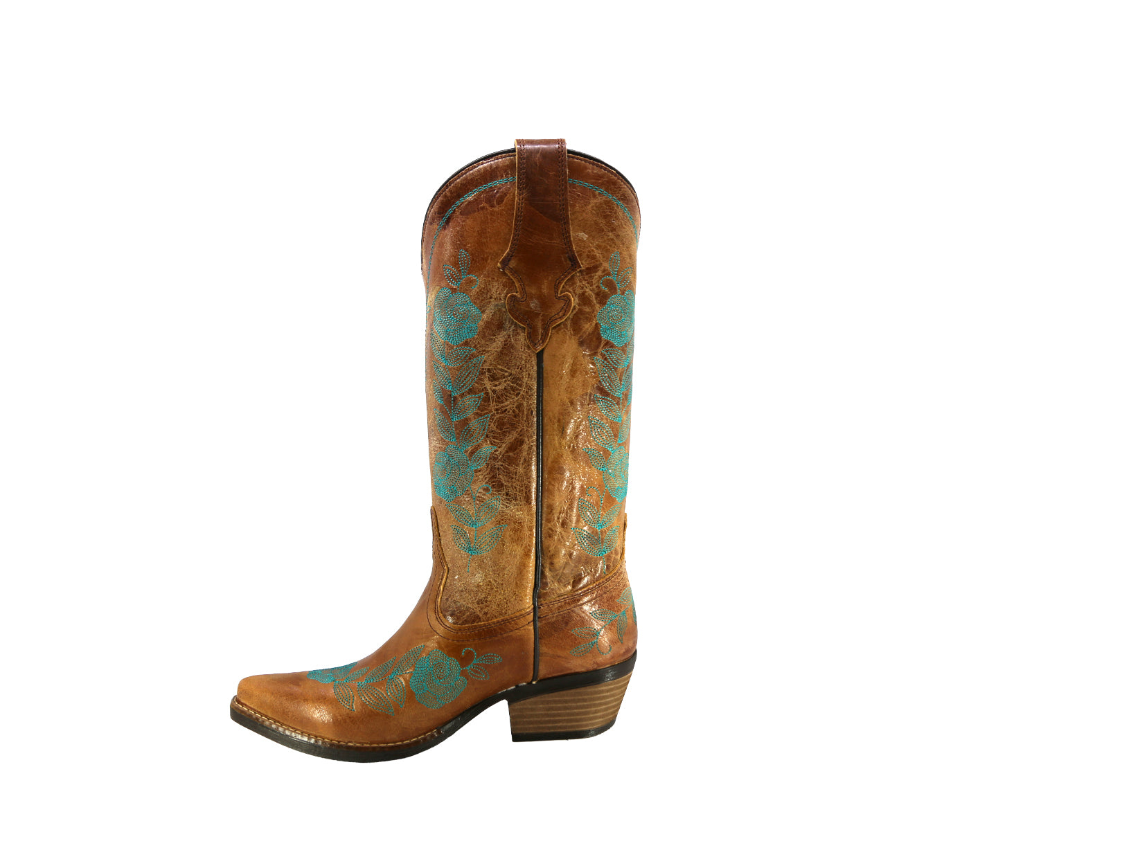 Bota Vaquera de Piel Mujer Artesanal Bordada Cowboy Texaban