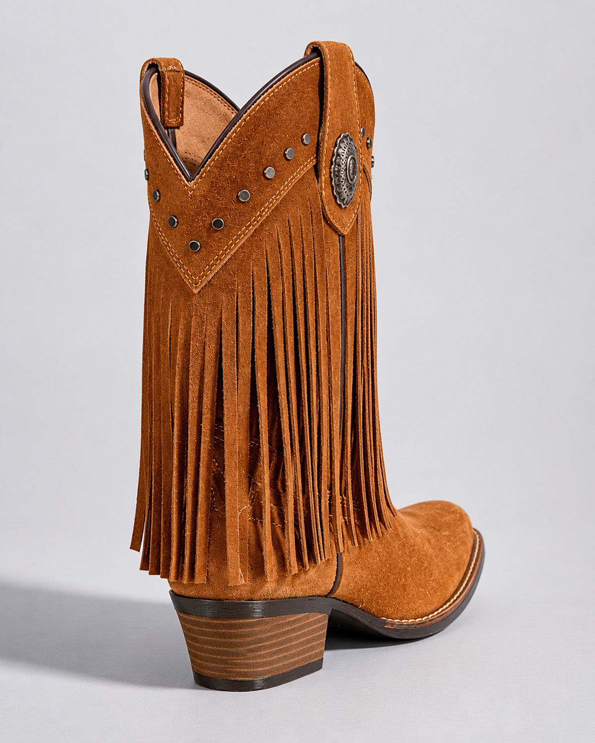 Bota Vaquera Piel Gamuza Mujer Barbas Western Rodeo Texaban